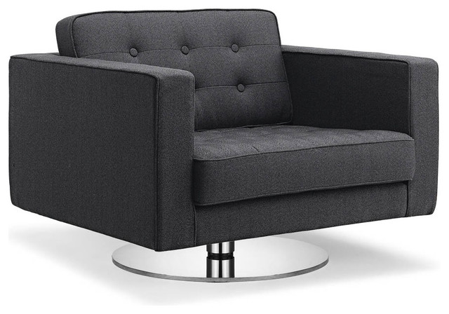 Chelsea Dark Grey Premium Easy Chair (Swivel) - Modern - Armchairs And ...