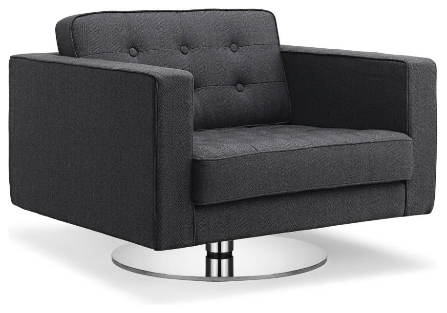 Chelsea Dark Grey Premium Easy Chair (Swivel)