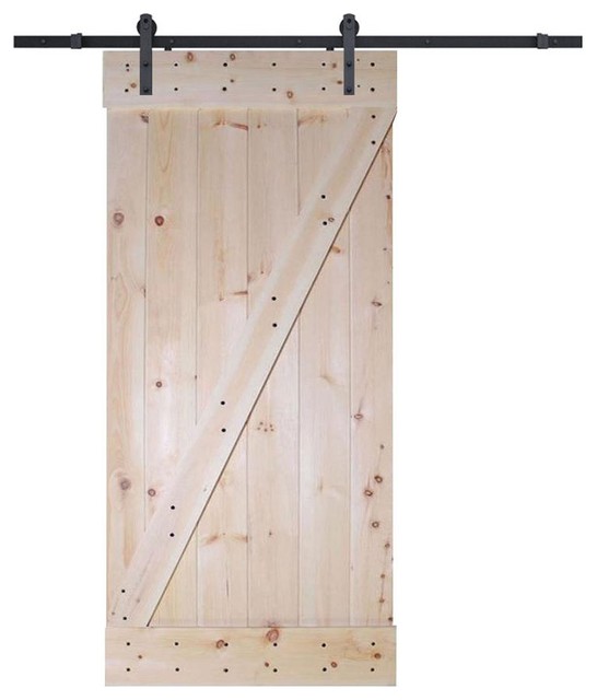 Z Bar Solid Core Knotty Pine Interior Barn Door Slab With Hardware Z Bar Solid Core Knotty Pine Interior Barn Door Slab With Hardware Kit Rustic Doors By 4easy Inc