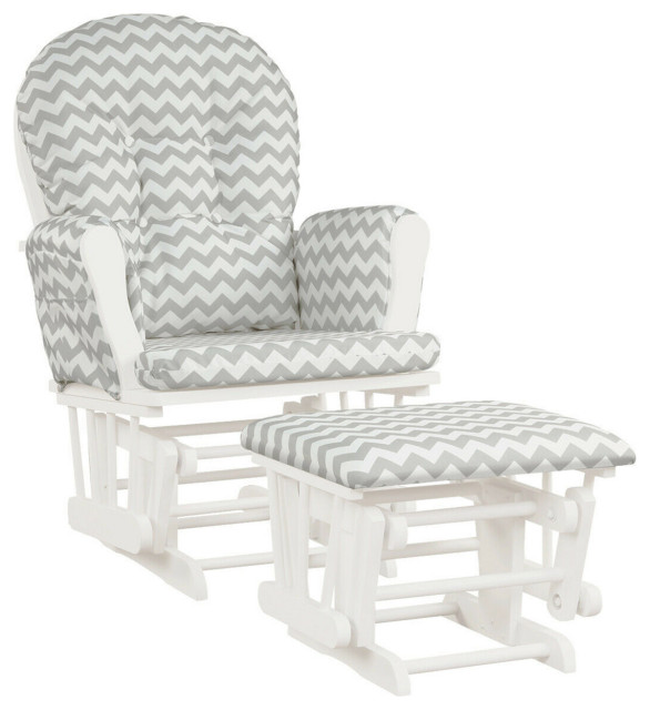 Gymax Baby Nursery Relax Rocker Rocking Chair Glider And Ottoman Set W