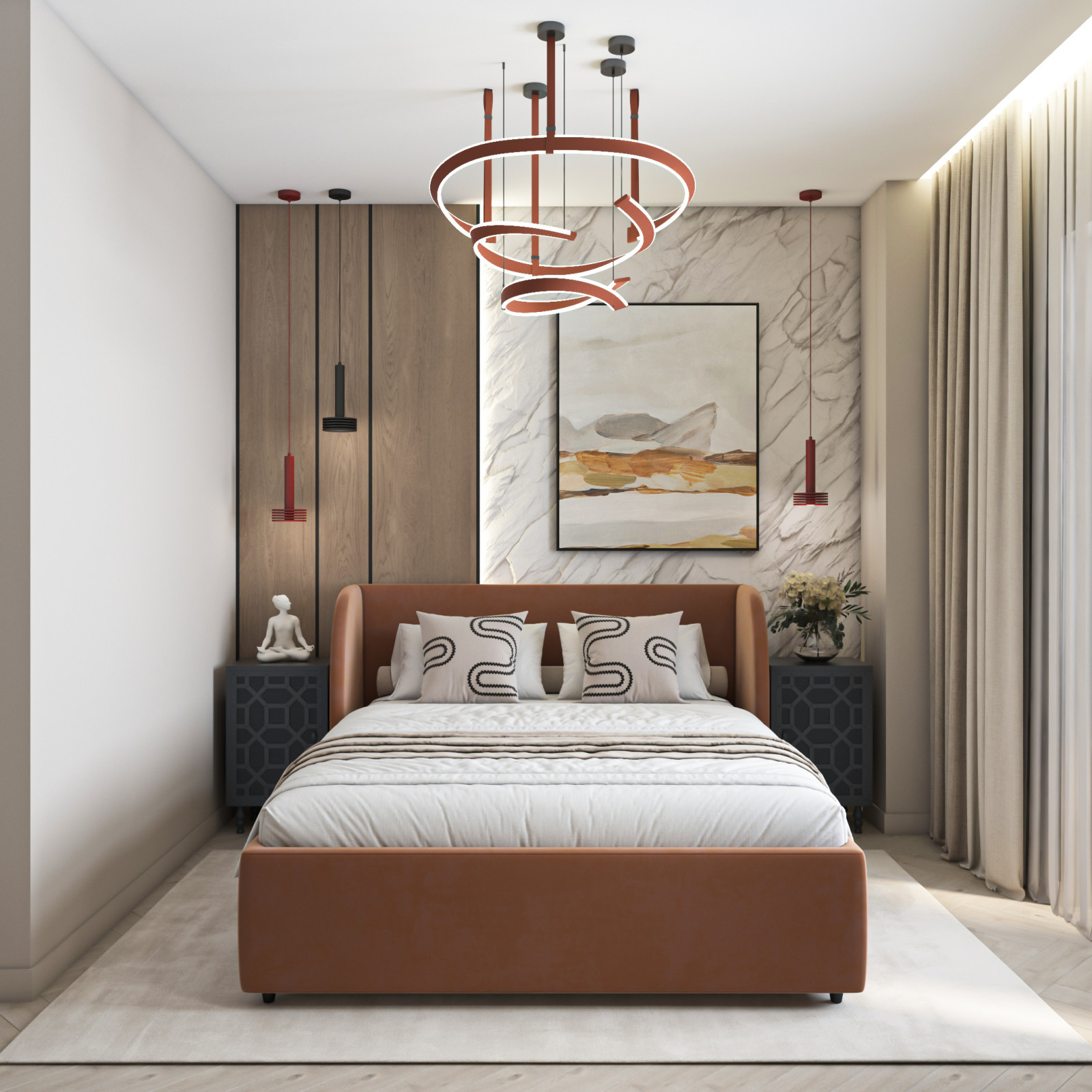 Дизайн двухкомнатной квартиры 65кв.м в центе города для молодой девушки.