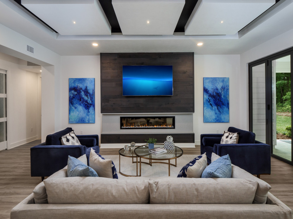 Inspiration for a contemporary family room in Other.
