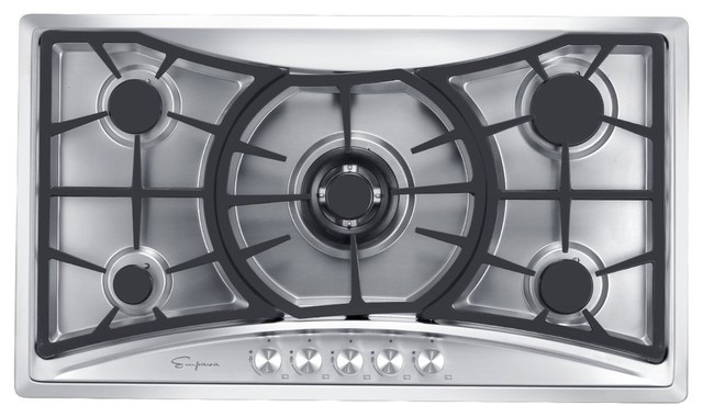 Stainless Steel 5 Italy Sabaf Burners Stove Top Gas Cooktop 36 Stainless Steel 5 Italy Sabaf Burners Stove Top Gas Cooktop 36 Contemporary Cooktops By Empava Liances Inc