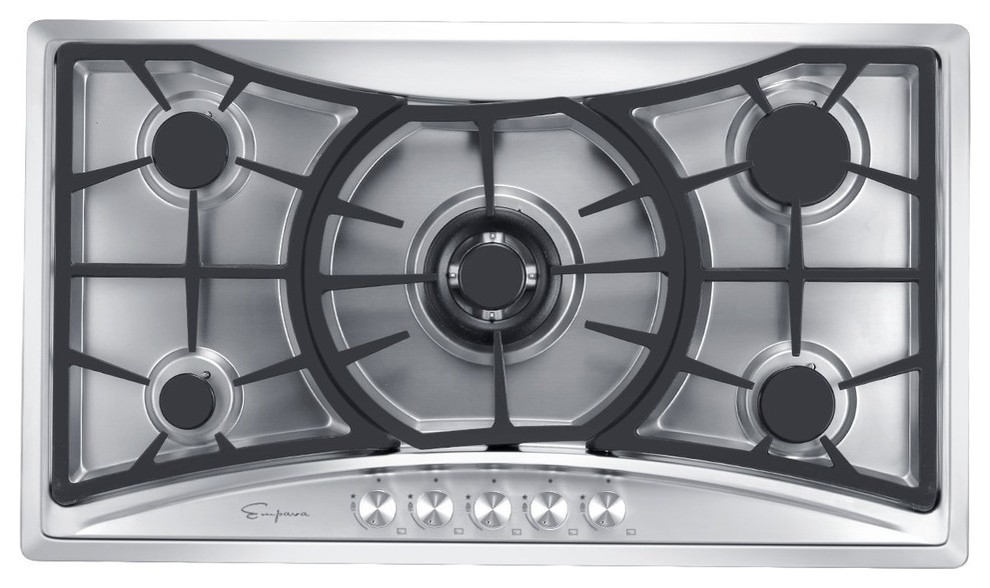 Stainless Steel 5 Italy Sabaf Burners Stove Top Gas Cooktop, 36"