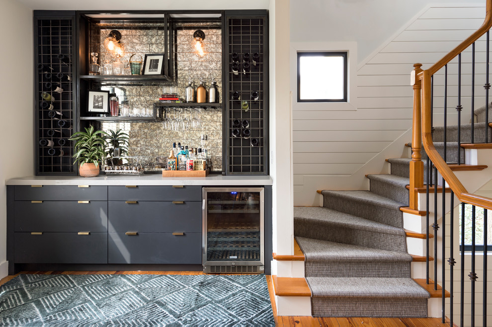 Open Concept Kitchen and Living Room - Contemporary - Home Bar ...