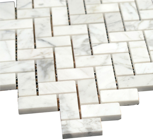 12 X12 Bianco Carrara Honed Marble Herringbone Mosaic Tile 12 X12 Bianco Carrara Honed Marble