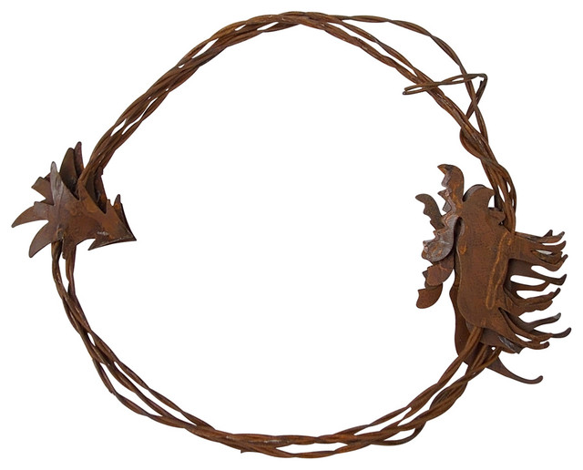 Set Of 3 Rusty Moose Tree Garland Farmhouse Wreaths And