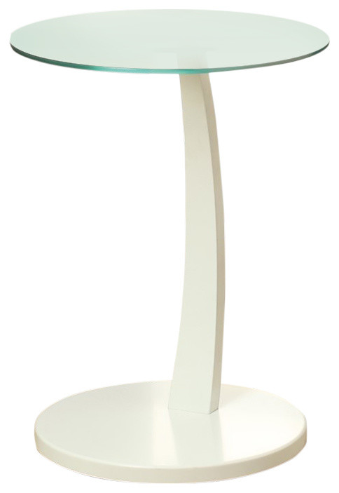 C-Shaped Accent Table, Laminate, White