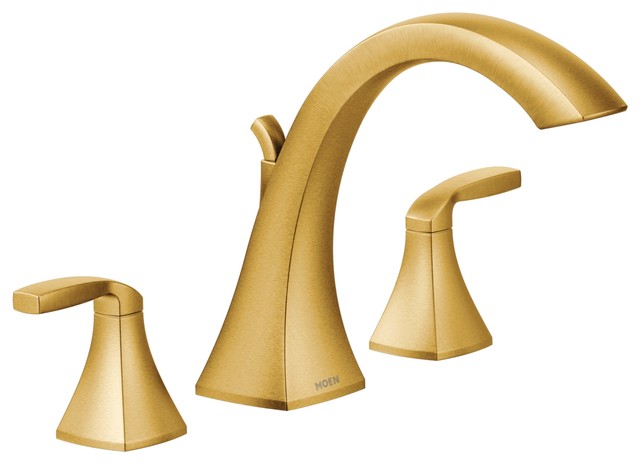 Moen Voss Brushed Gold Two Handle Roman Tub Faucet Transitional
