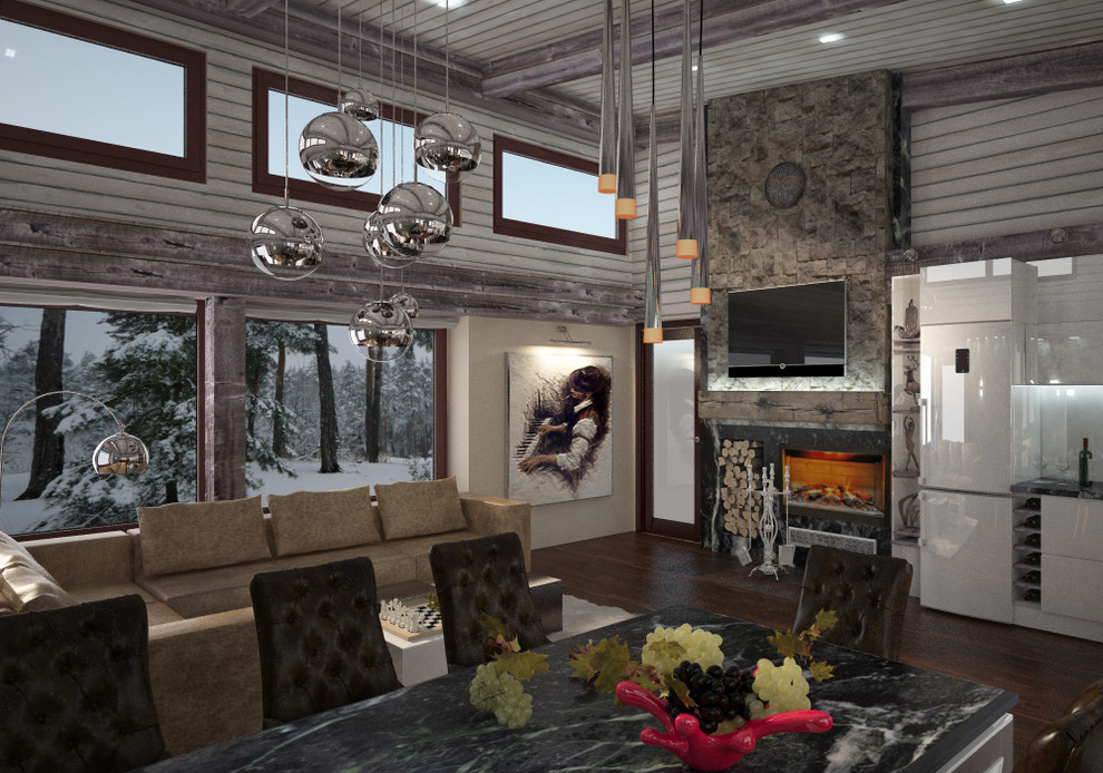 гостиная, коттедж