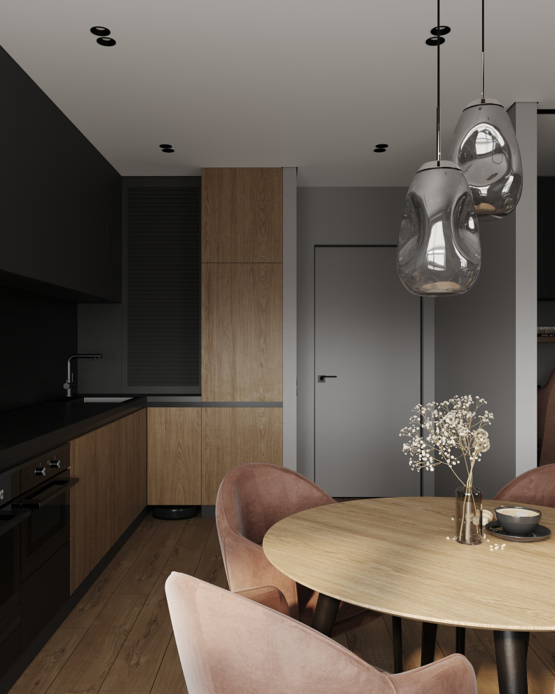 Кухня-гостиная (трехкомнатная квартира в ЖК "Илмари", Пенза)