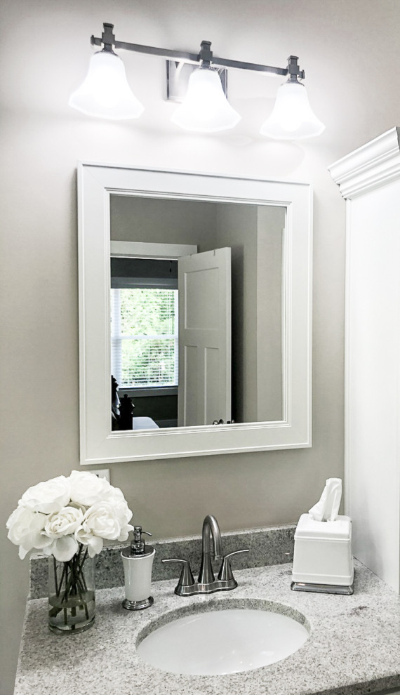 Porter White Framed Mirror - Transitional - Bathroom Mirrors - by ...