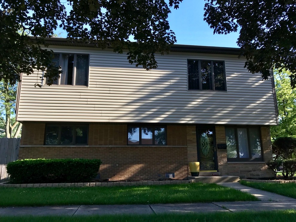 Curb appeal for Half brick half siding exterior