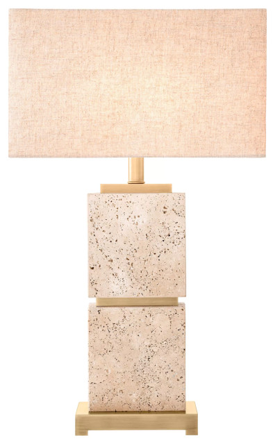 Modern Travertine Table Lamp | Eichholtz Newton, Large