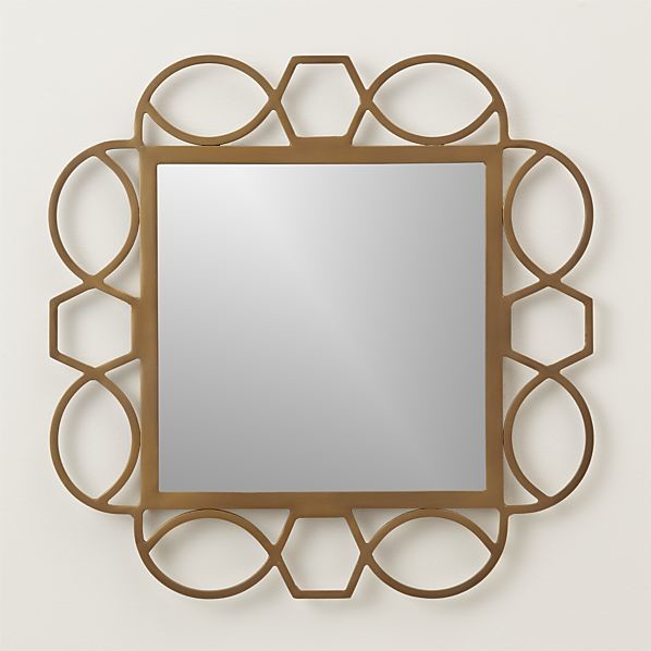 Fretwork Brass Mirror