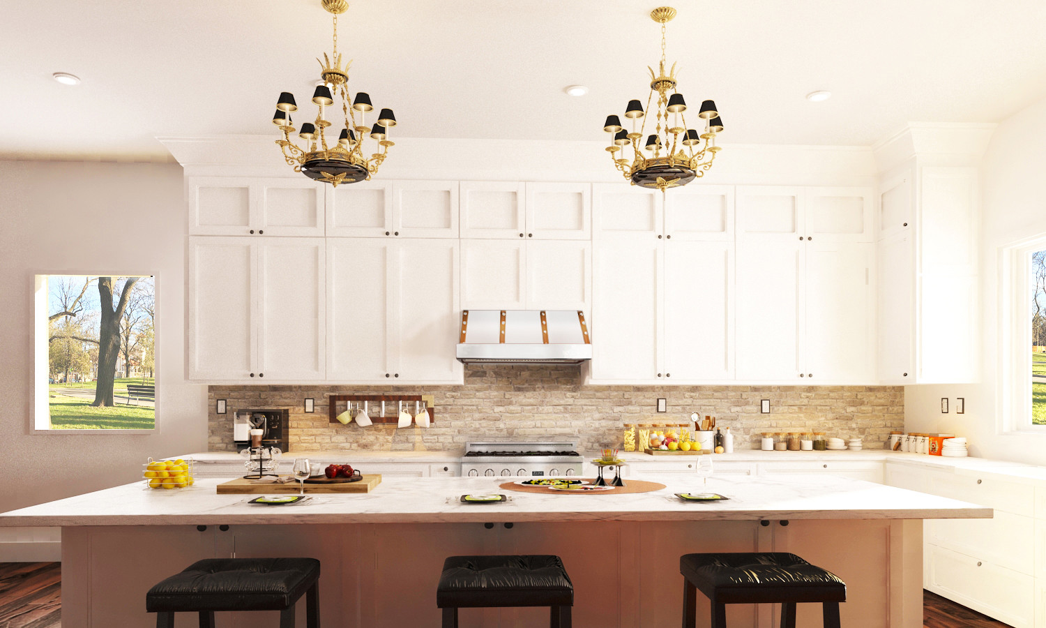 Kitchens featuring a ZLINE Under Cabinet Range Hood