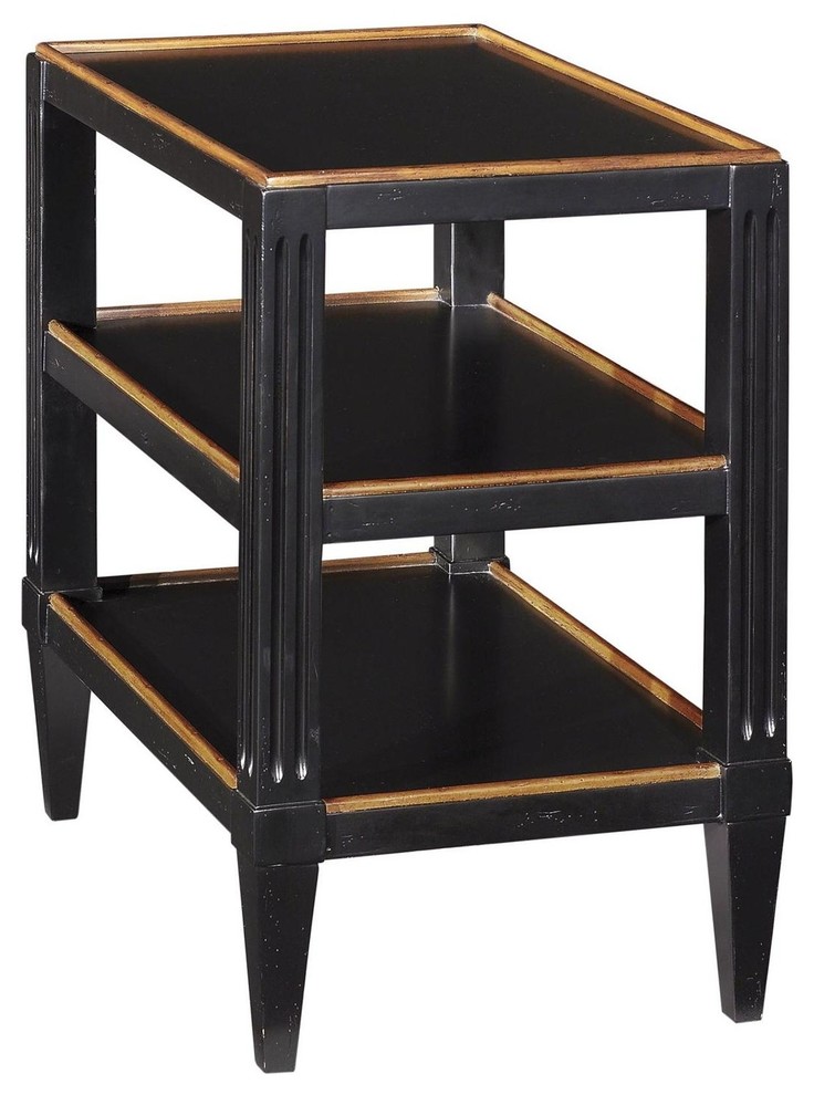 Accent Table Woodbridge Swedish Antique Black Cherry 3Tier Fluted