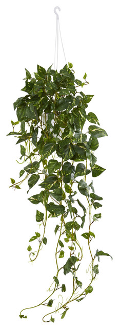 Pothos Hanging Basket Artificial Plant Contemporary Pothos Hanging Basket Artificial Plant
