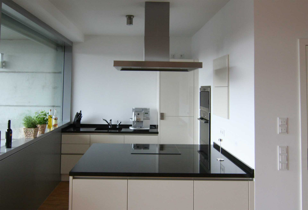 Example of a minimalist kitchen design in Hamburg