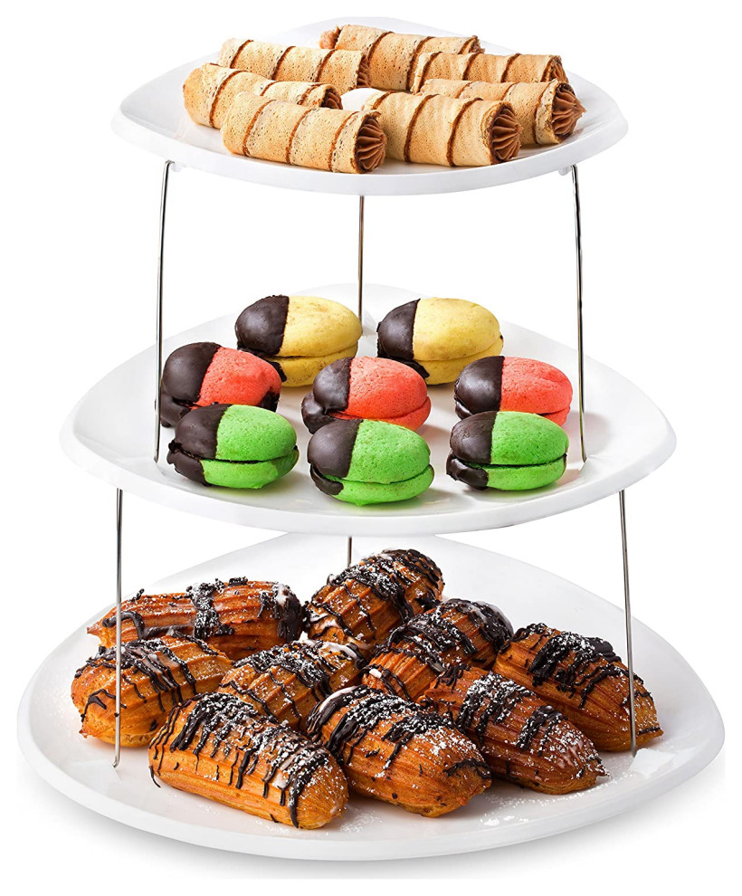3-Tier The Decorative Plastic Appetizer  and Serving Trays