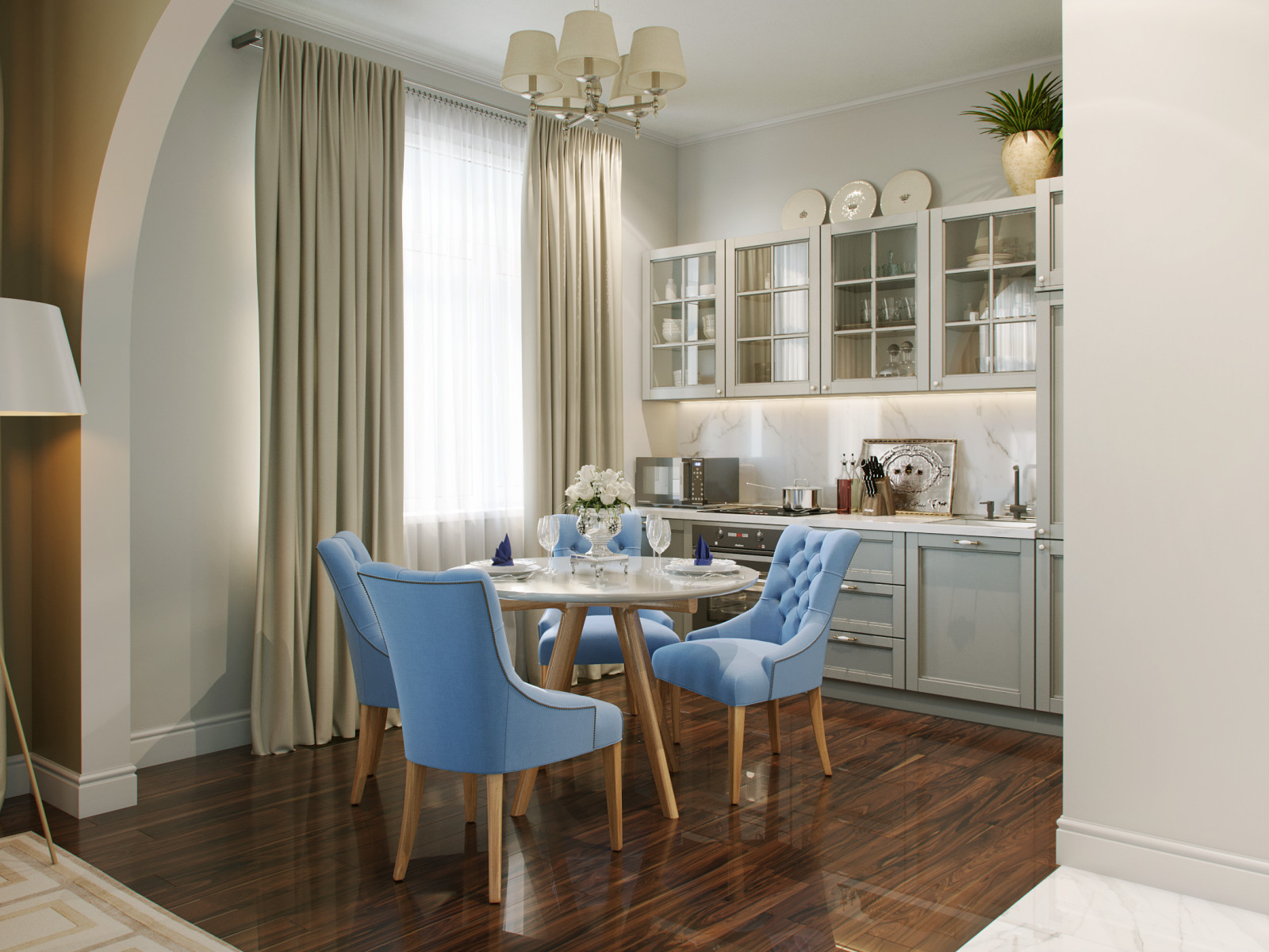 Однокомнатная квартира в классическом стиле