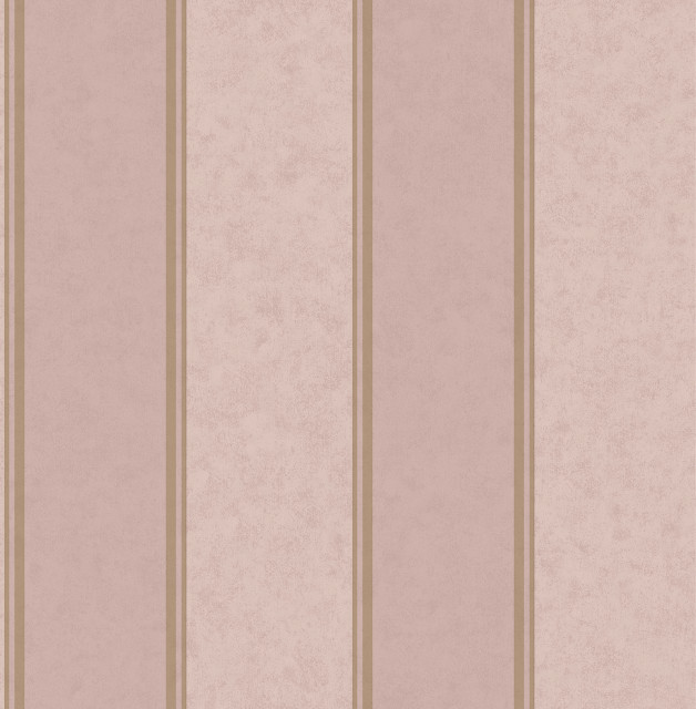 Rydia Pink Stripe Wallpaper Contemporary Wallpaper by Brewster