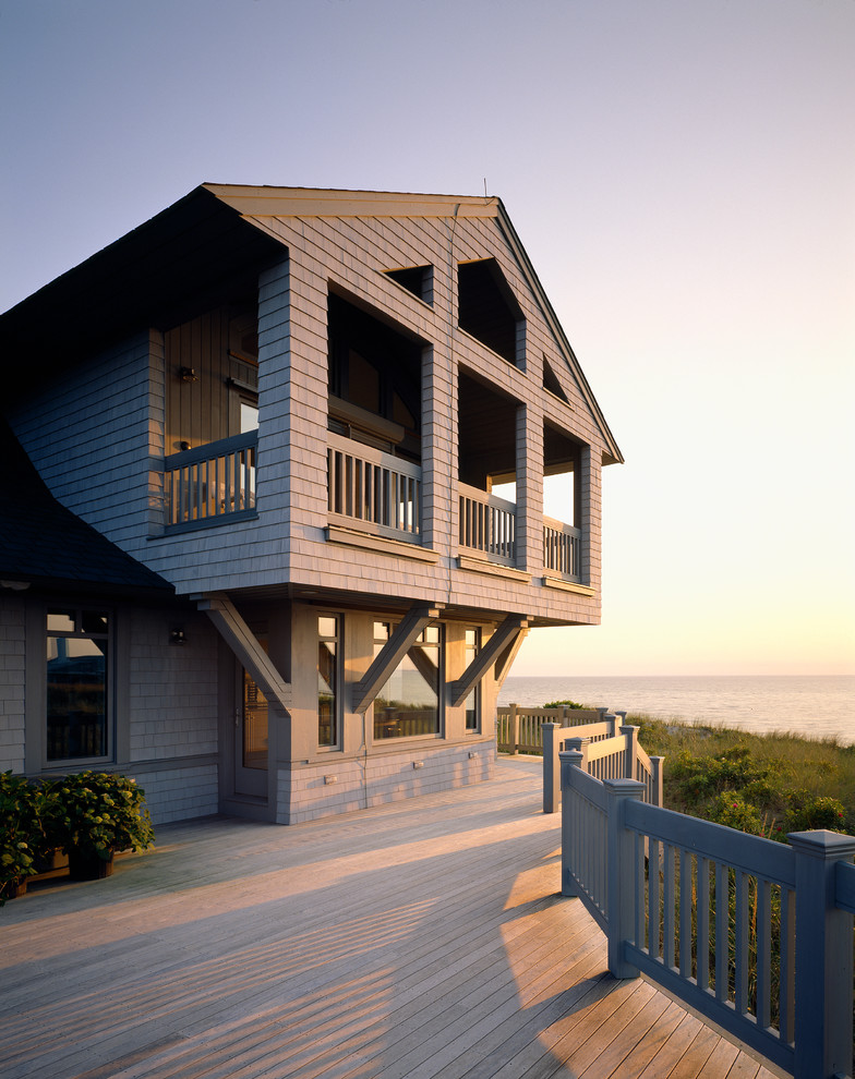 Inspiration for a traditional exterior in Boston with wood siding.