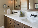 Farmhouse Bathroom by Anne Sneed Architectural Interiors