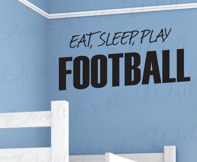 Wall Art Decal Sticker Quote Vinyl Eat Sleep Play Football Boy's Sports Room S07