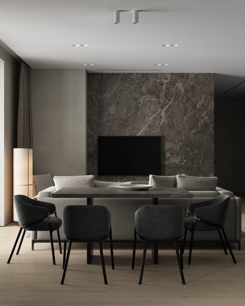 ЖК «Зенит», современный интерьер квартиры, построенный на контрастах