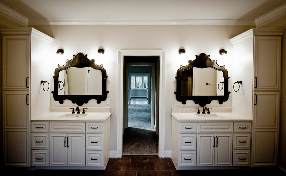 This is an example of a traditional bathroom in Raleigh with a claw-foot tub.