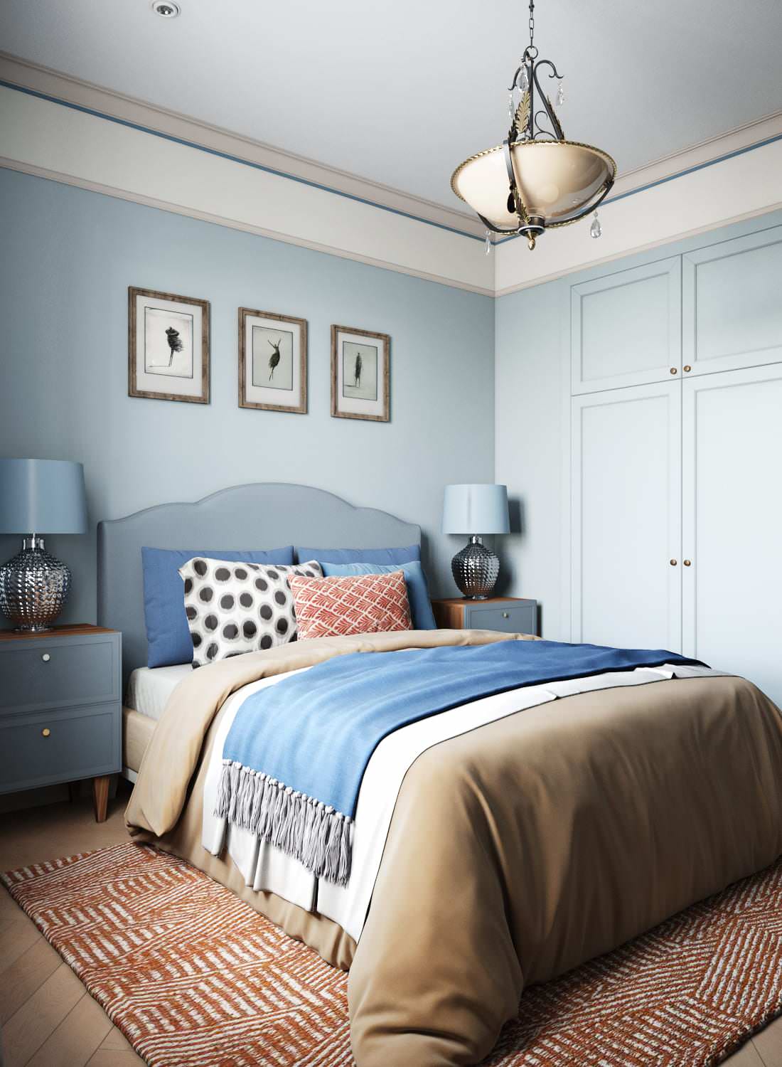 Квартира в голубых оттенках