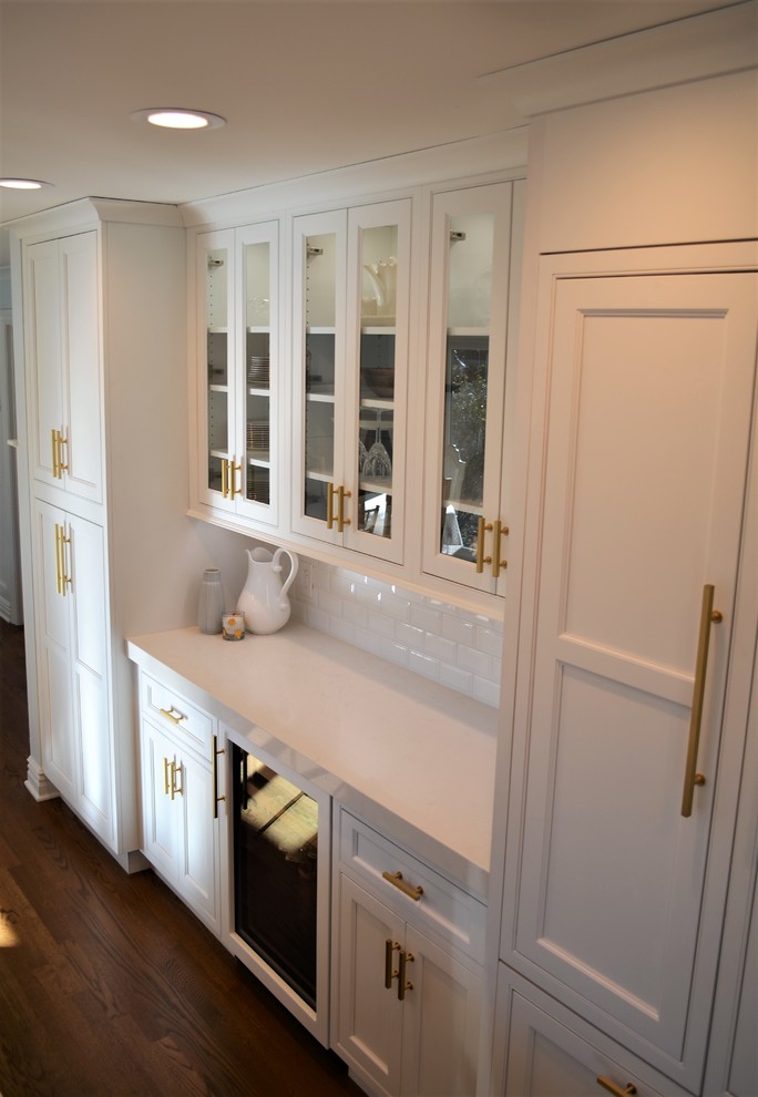 Example of a transitional home design design in Chicago