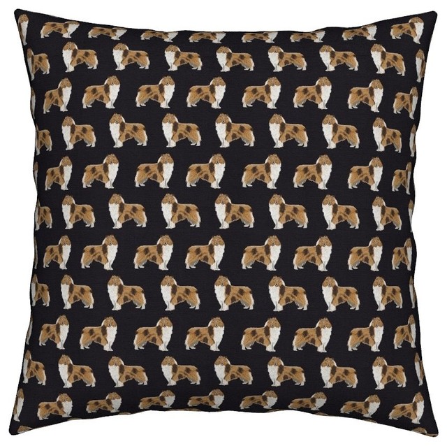 Rough Collie Collie Dog Collies Dog Fabric Throw Pillow - Contemporary - Decorative Pillows - by