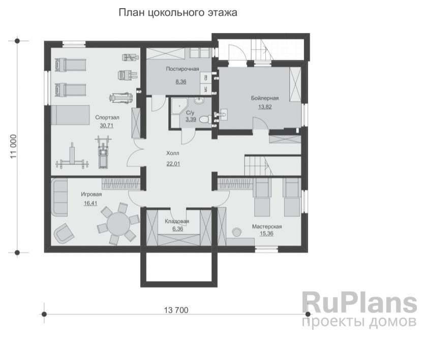 Rg5020 - Проект двухэтажного дома с цоколем