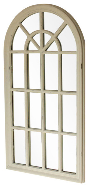 Cream Arched Window Wall Mirror, 46x86 cm
