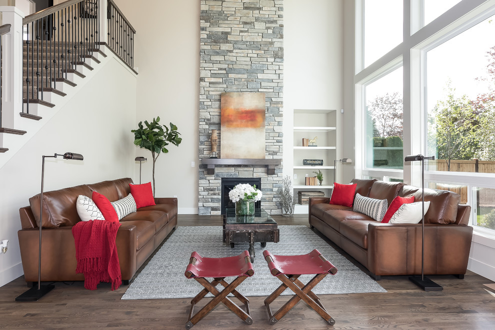 Design ideas for a contemporary family room in Seattle.