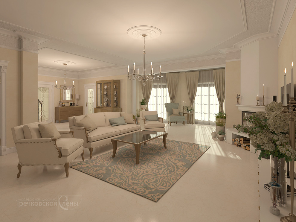 Элегантность и уют. Гостиная в загородном доме.