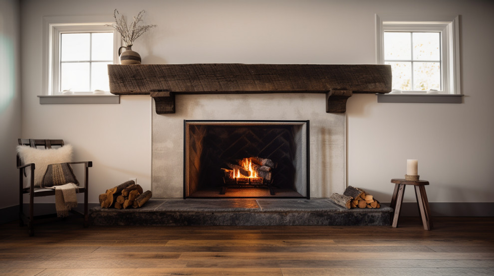 Gorgeous Fireplace Mantels with Wooden Corbels - Farmhouse - Living ...