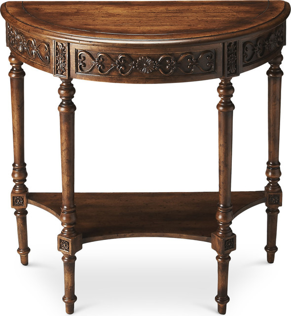 butler specialty company danelle dark toffee demilune console tabl butler specialty company danelle dark toffee demilune console tabl