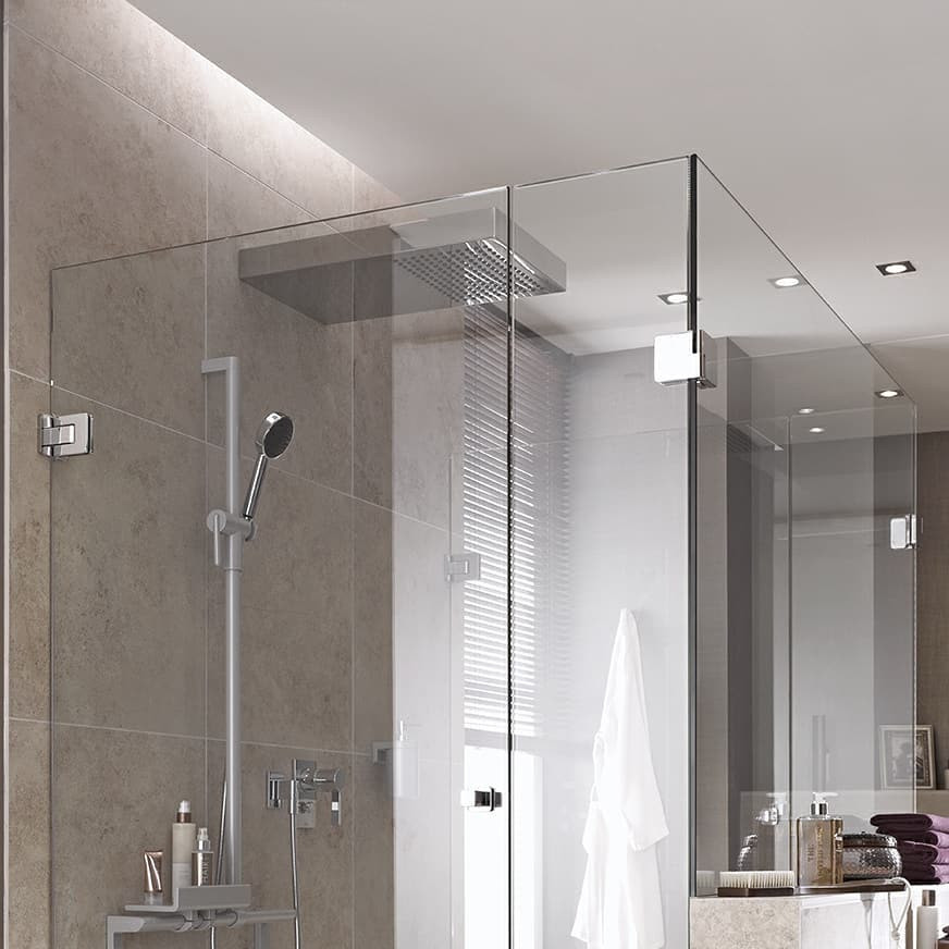 Душевые ограждения на фурнитуре MWE без стабилизационных штанг