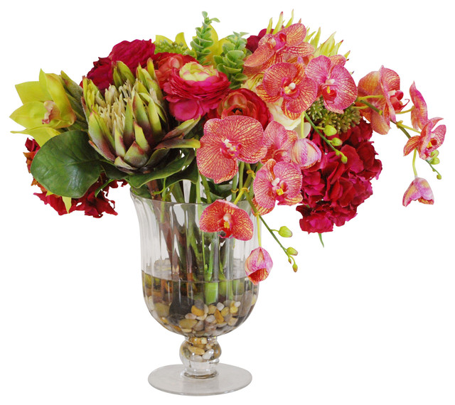 Mix Tropical In Wine Gl Vase Mix Tropical In Wine Gl Vase