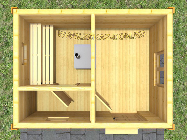 Баня из профилированного бруса (3х4 м) - Проект № Б-2