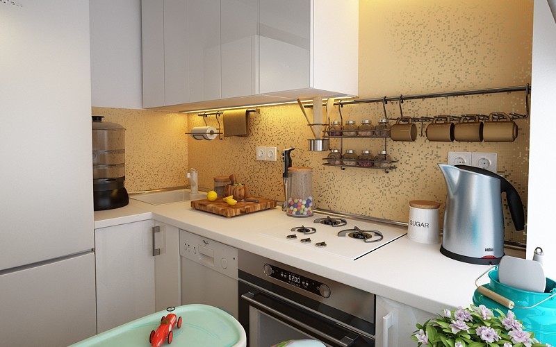 Маленькая кухня - визуализации