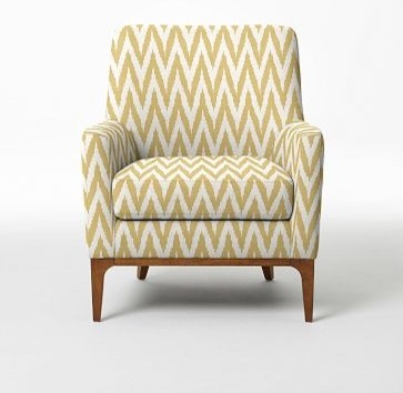 Sloan Upholstered Chair - Chevron, Horseradish | West Elm
