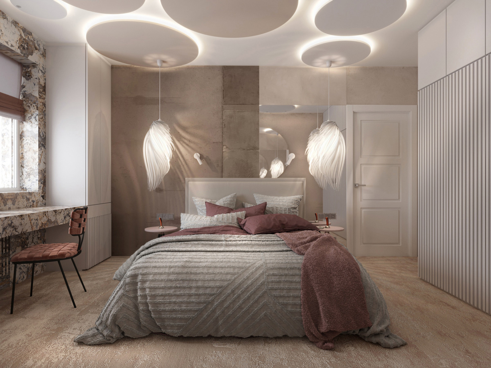 Спальня в пастельных тонах