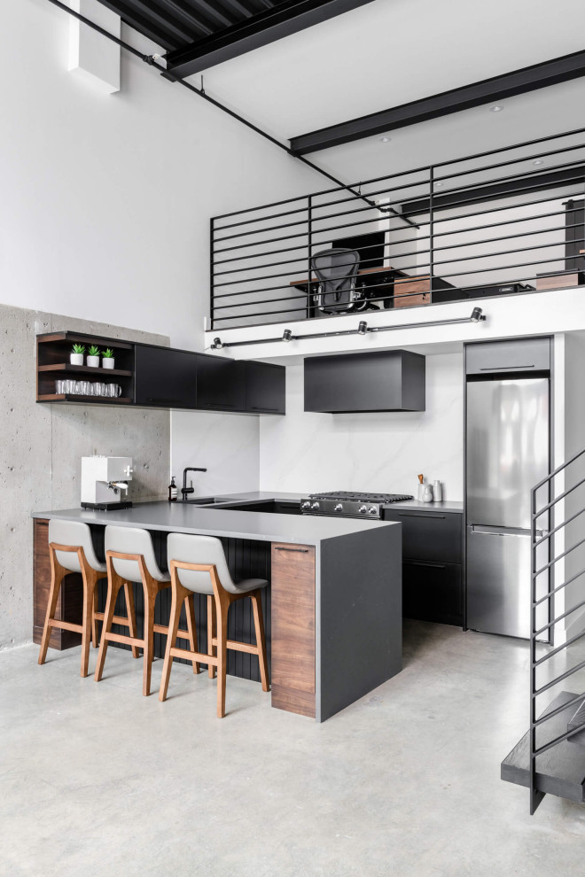 Design ideas for an industrial kitchen in Vancouver.
