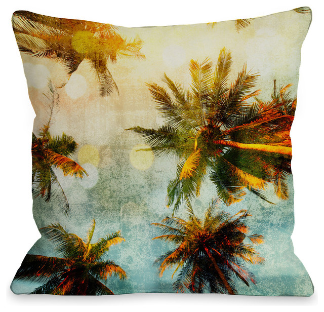 "Palm Tree Gazer" Indoor Throw Pillow by OneBellaCasa, 16"x16"