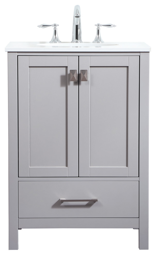 Isabel Single Bathroom Vanity, 24" Transitional Bathroom Vanities