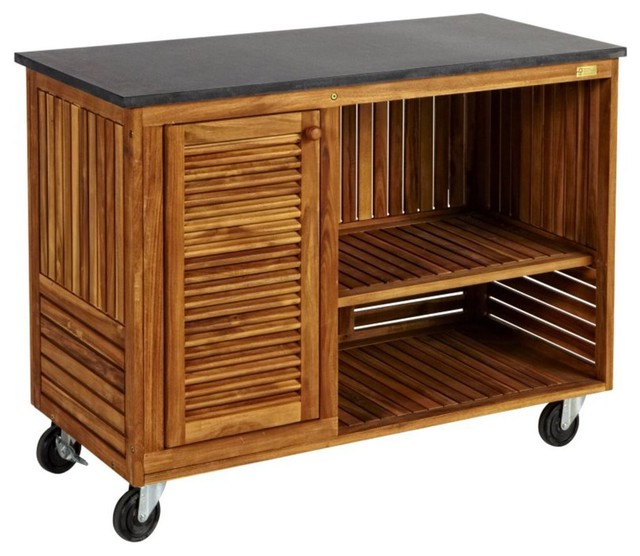 Del Terra Outdoor Wheeled Kitchen With Basalte Table Top Del Terra Outdoor Wheeled Kitchen With Basalte Table Top